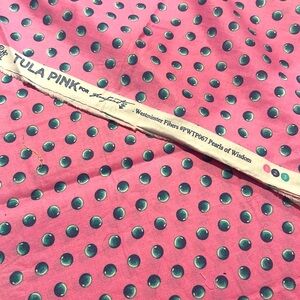 Half Yard of Tula Pink's Pearls of Wisdom fabric in pink/blue